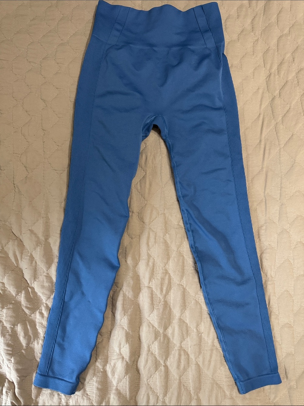YPB by Abercrombie Blue High-Waist Active Leggings Ribbed Small
